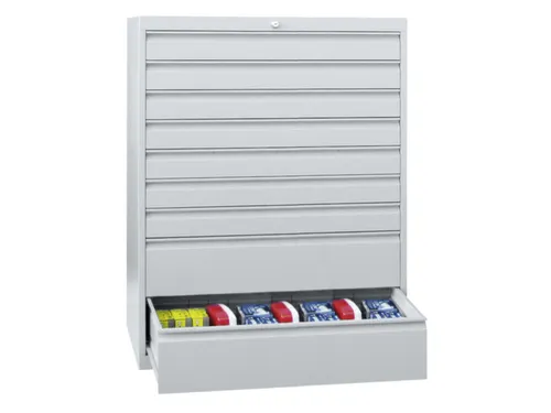 ladekast HxBxD 1000x1023x600mm 8laden slot RAL7035 front RAL5012