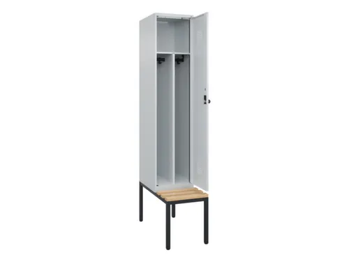 locker met bank,voor scheiding van kleding,HxBxD 2120x400x815mm,1vak