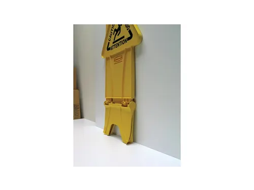 Waarschuwingsbord Meertalig Dubbelzijdig Geel 66cm Caution Wet Floor