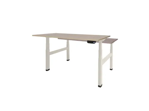 Dextro Plus Duo Zit-sta Bureau Elektrisch 140x80 Robson Eiken 25mm Wit