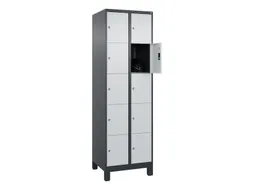 lockerkast,HxBxD 1950x600x500mm,2x5vakken,vak B 300mm,cil.-slot,voeten
