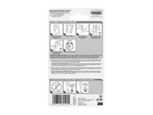 Haak Command mini inclusief bevestigingsstrip transparant 6 stuks