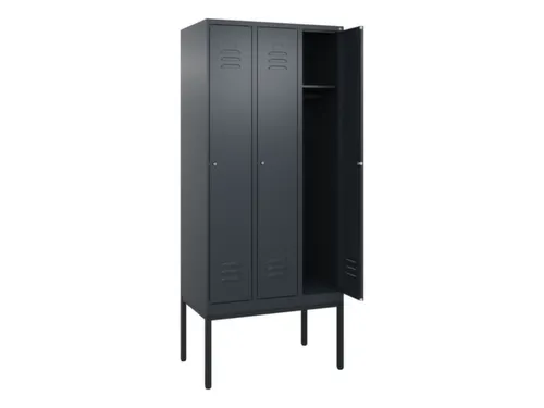 locker,HxBxD 2120x900x500mm,3vak,vak B 300mm,cil.-slot,voetonderstel