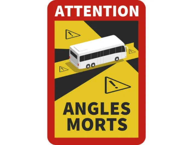 waarschuwingsbord,Attention Angles Morts Bus,folie,geel/zwart/rood/wit
