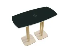 Tonvormige statafel Woody 110x114x75cm Antraciet Natuur schotelvoeten