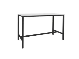 Domino Basic Statafel 180x80x110cm Wit blad, Onderstel Zwart - 1