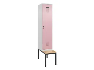 locker met bank,voor scheiding van kleding,HxBxD 2120x400x815mm,1vak - 2