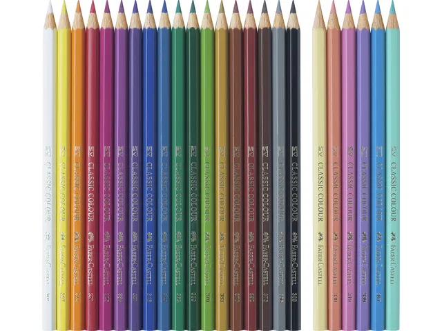 Crayon de couleur hexagonal Licorne 18 couleurs + 6 pastel