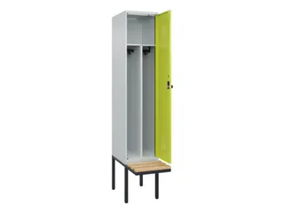 locker met bank,voor scheiding van kleding,HxBxD 2120x400x815mm,1vak - 1