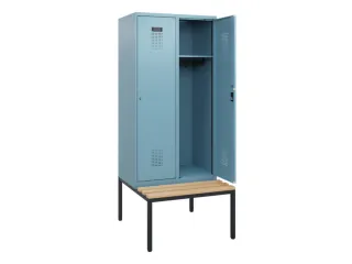 locker met bank,HxBxD 1950x800x815mm,2vak,vak B 400mm,cilinderslot - 1