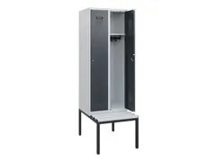 locker met bank,HxBxD 1950x600x815mm,2vak,vak B 300mm,cilinderslot