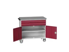 gereedschapswagen 980x1050x600mm linoleum 2 laden+kast RAL7035+RAL3004