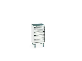 ladekast verrijdbaar 980x525x525mm 5laden RAL7035 front RAL7035 - 8