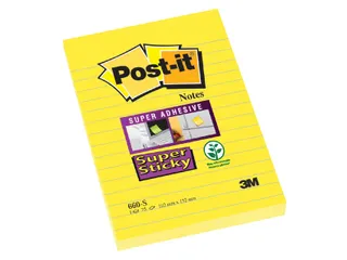 Memoblok 3M Post-it 660 Super Sticky 102x152 geel met lijn - 1