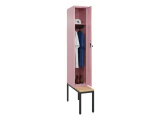 locker met bank,HxBxD 2120x300x815mm,1vak,vak B 300mm,draaigrendel - 1
