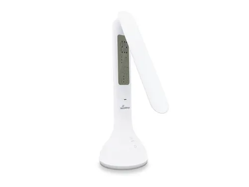 MROS502 Bureaulamp compact Wit met tijd, datum en temperatuur display