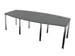 vergadertafel,HxBxD 740x2400x1200mm,vatvormig,MS-donkergrijs