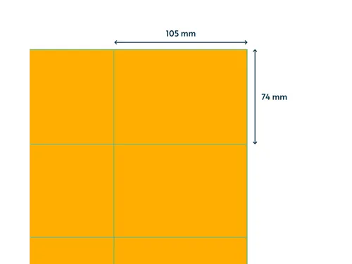 Etiket 105x74mm Fluor Oranje 100 Vel