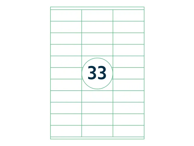 Etiketten Zelfklevend Wit 33 op A4 70x26mm 1000 Vel