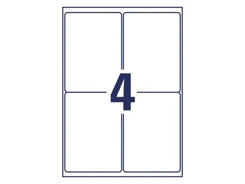 Laseretiket Avery 99,1x139mm transparant 25 vel 4 etiketten per vel