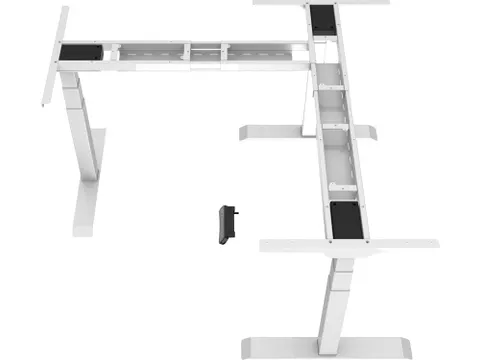 Elektrisch Verstelbaar Zit-Sta Frame Hoekbureau Wit