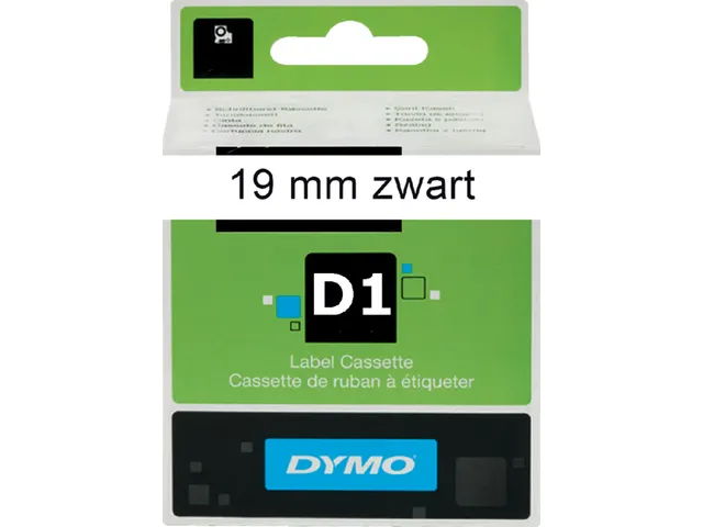 Labeltape Dymo 45803 D1 S720830 19mmx7m zwart op wit