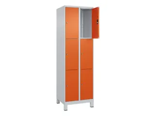 lockerkast,HxBxD 1950x600x500mm,2x3vakken,vak B 300mm,cil.-slot,voeten - 1