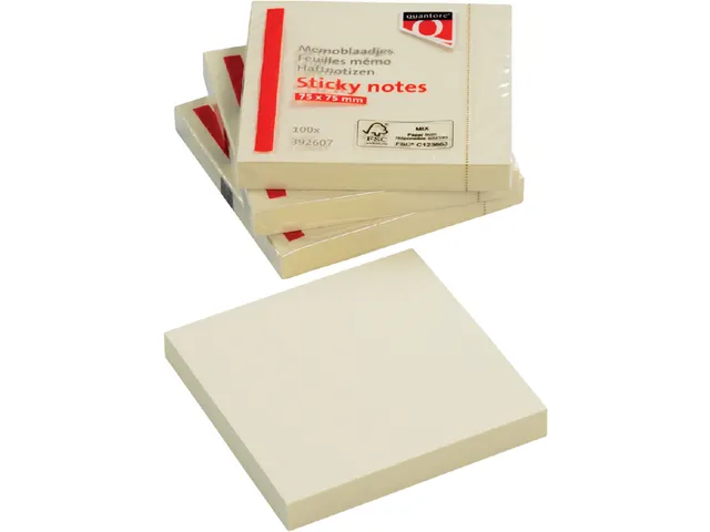 Memoblok Quantore 76x76mm geel Voordeelbundel