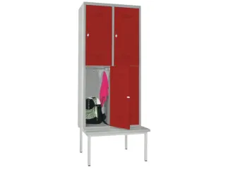 banklocker,dubbeldeks,HxBxD 2150x800x800mm,RAL7035,front RAL3000 - 1