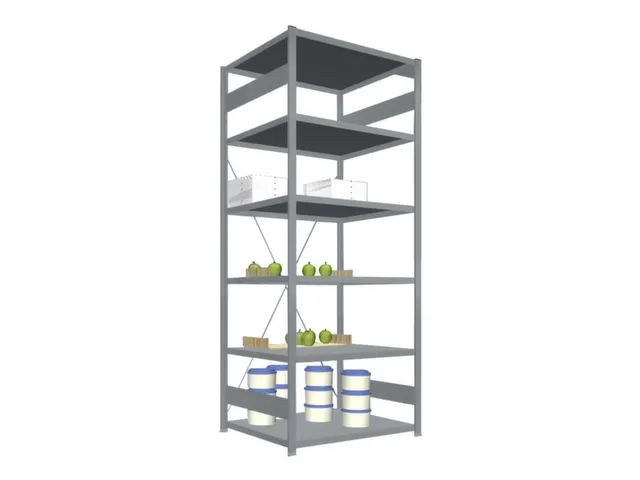 Rvs Inhaakstelling Basis 2500x1060x835mm 6legborden Vaklast 200kg