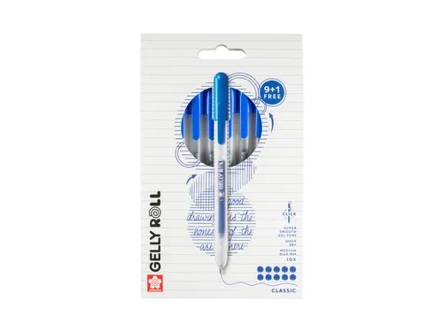 Gelschrijver Sakura Gelly Roll Classic 08 klikfunctie blauw 10 stuks