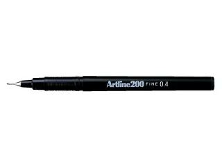 Fineliner Artline 200 rond fijn zwart - 1