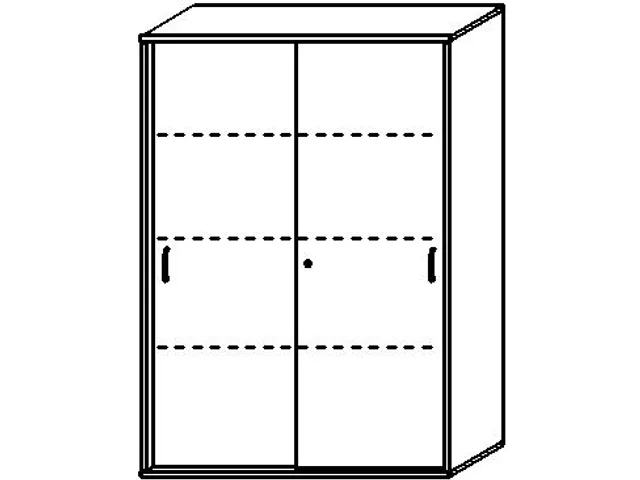 schuifdeurkast HxBxD 1540x1000x430mm romp onyxgrijs decor front wit