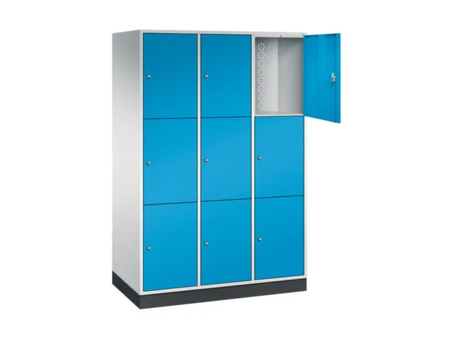grootvolume-lockersysteem,RAL 7035/RAL 5012,HxBxD 1950x1220x600mm