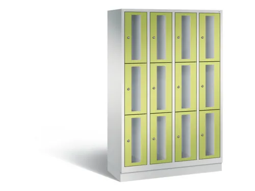 Lockerkast 1800x1190x500mm 4x3 vakken Cilinderslot, Sokkel, RDS1108060