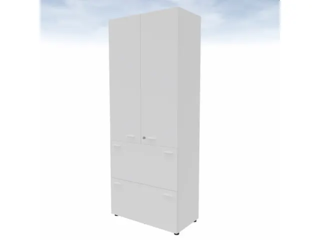 combikast,HxBxD 2140x860x450mm,2hangmappenframes,romp wit,front wit