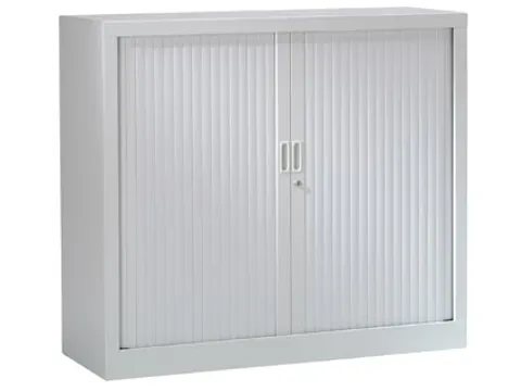 Roldeurkast, hoogte 136 cm, lichtgrijs