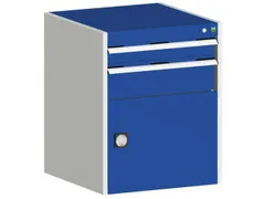 ladekast HxBxD 800x650x525mm 2laden RAL7035 front RAL5010