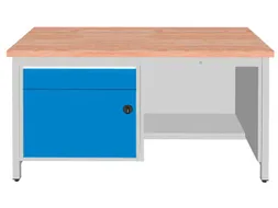 werkbank,HxBxD 860x1500x750mm,onderstel RAL5010,fronten RAL3020