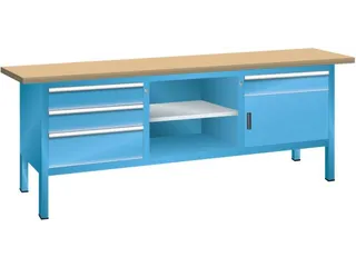 werkbank,HxBxD 840x2000x700mm,multiplexblad,draagverm. 1000kg,4voeten - 1
