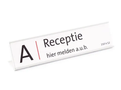 Tafelnaambord Aluminium Profiel Enkelzijdig 210x52mm