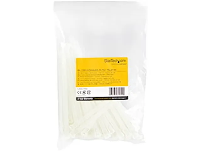 15cm Herbruikbare Kabelbinders wit nylon 100 stuks