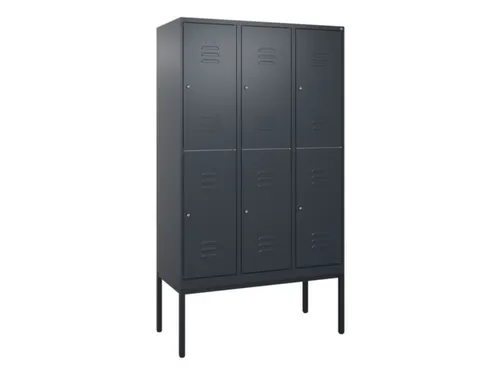dubbeldekse locker,HxBxD 2120x1200x500mm,3x2vak.,vak B 400mm,cil.-slot