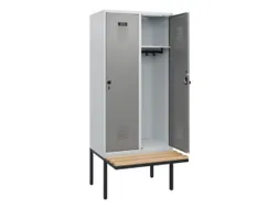 locker met bank,HxBxD 1950x800x815mm,2vak,vak B 400mm,draaigrendel