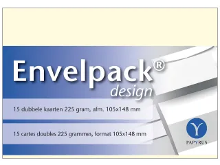 Dubbele kaart Papyrus Envelpack Design A6 105x148mm ivoor 894450 15 st - 3