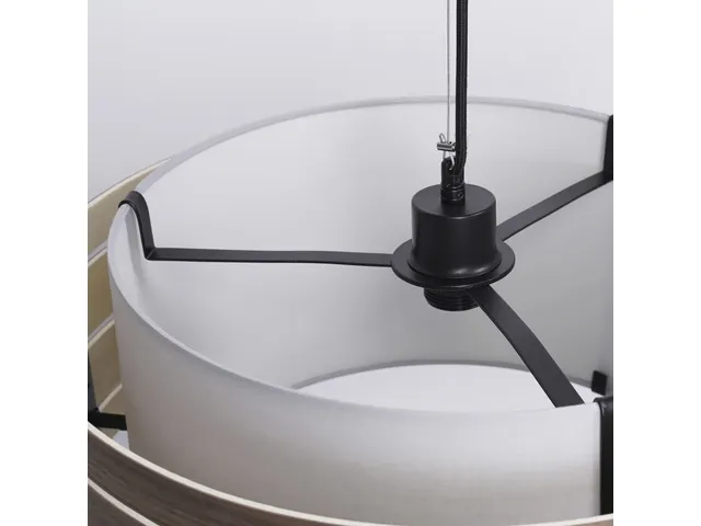 Lampe suspendue Nextime Beam acier inoxydable noir 200 cm de câble