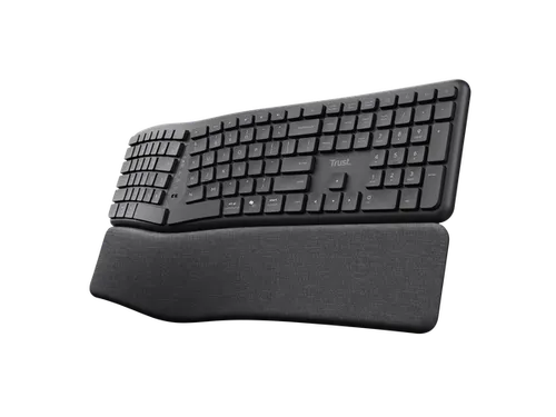 Trust Keyra Draadloos Ergonomisch Toetsenbord Zwart QWERTY US