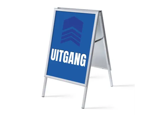 Stoepbord A1 complete set met print "UITGANG" Blauw