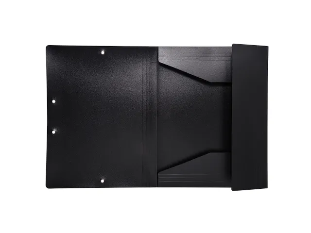 Elastomap A4 uit polypropyleen 3 kleppen en elastiek zwart