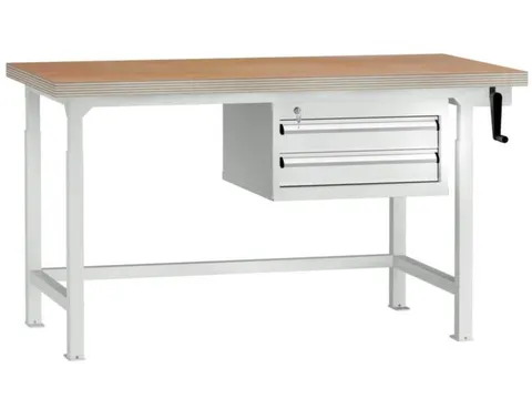 Werkbank 1500mm Hydraulisch Verstelbaar 750-950mm 2laden Ral7035